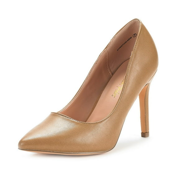 Dream Pairs Women Pointed Toe High Heel Shoes Wedding Party Pumps Shoes NUDE/PU CHRISTIAN-NEW size 5.5