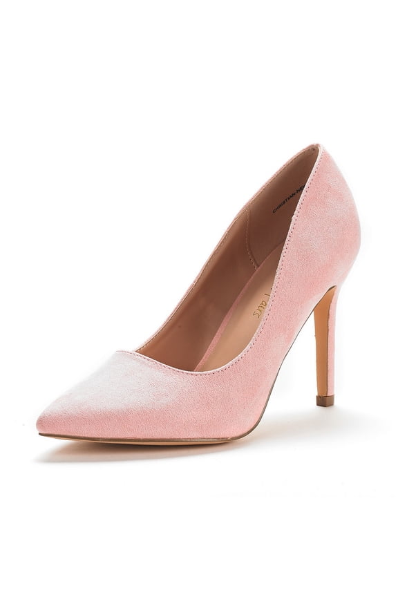 Women Pointed Toe High Heel Shoes Wedding Party Pumps Shoes PINK/SUEDE CHRISTIAN-NEW size 7