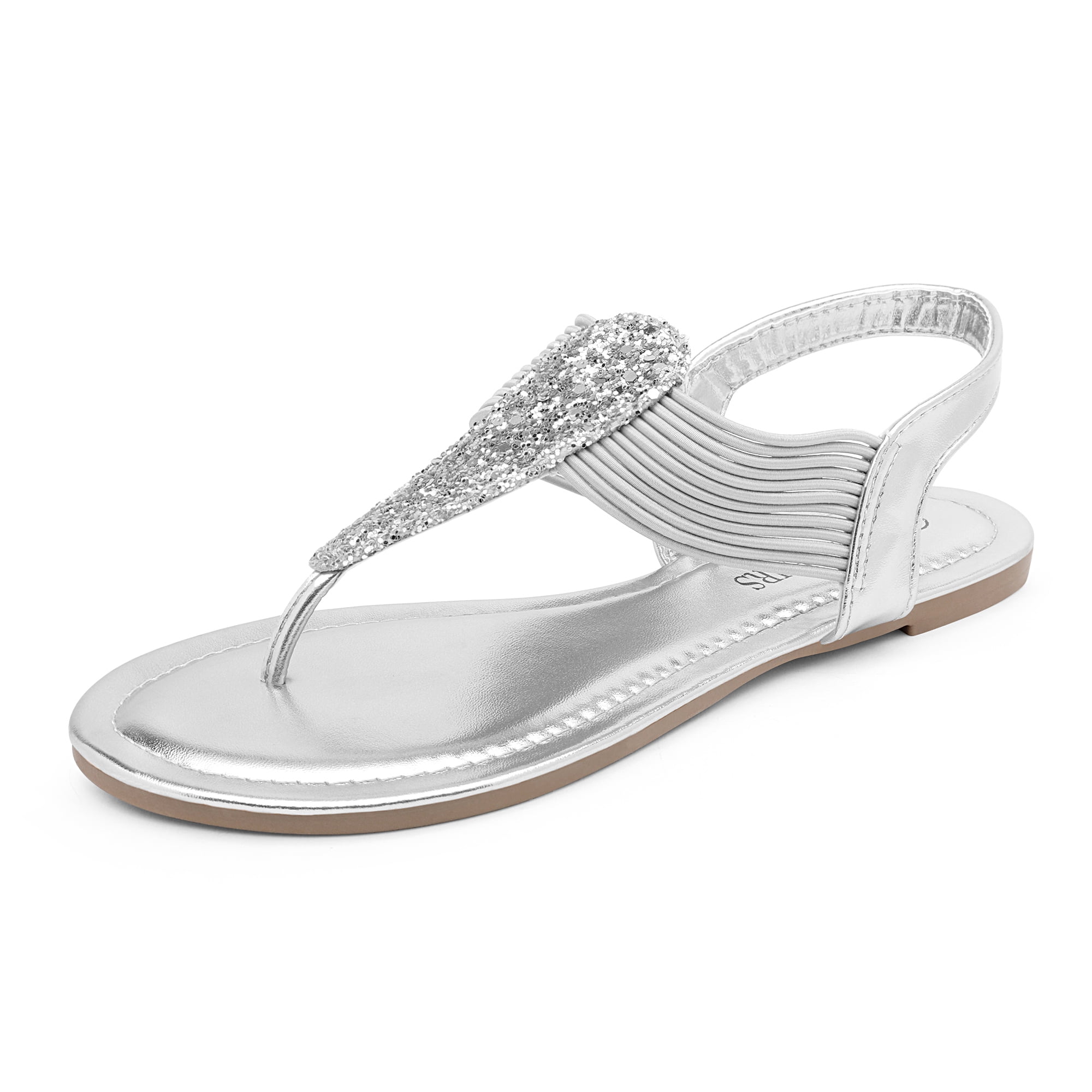 Dream Pairs Women Rhinestone Thong Sandals Summer Flat Sandal Ankle ...