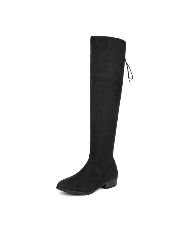 Women's Suede Winter Boots Over-The-Knee Riding Design