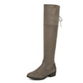 thumbnail image 1 of Dream Pairs Women Suede/Pu Over The Knee Thigh High Low Heel Classic Slouch Boot Lei Khaki Size 5.5, 1 of 3