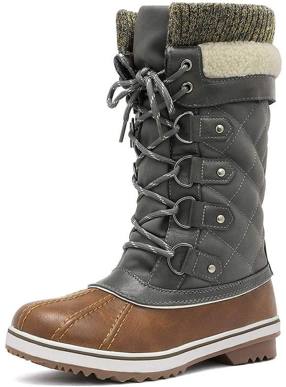 Women Waterproof Winter Warm Snow Outdoor Mid Calf Boots MONTE_02 TAN/KHAKI Size 10
