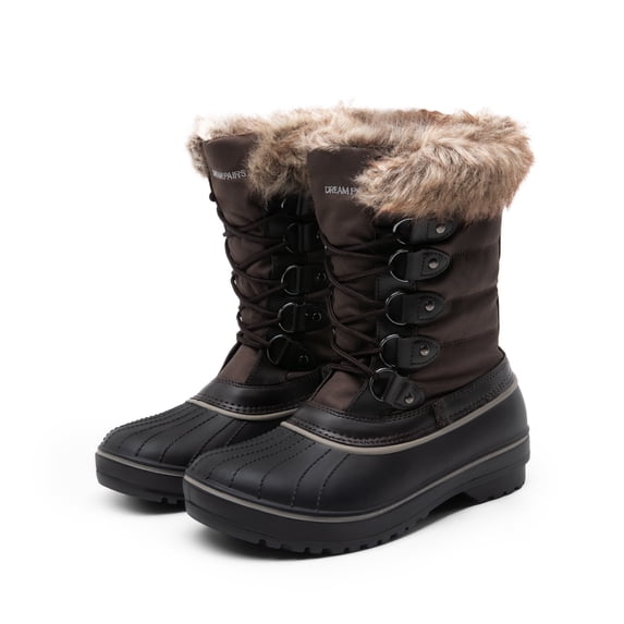 Dream Pairs Women Winter Mid Calf insulation Waterproof Faux Snow Boots