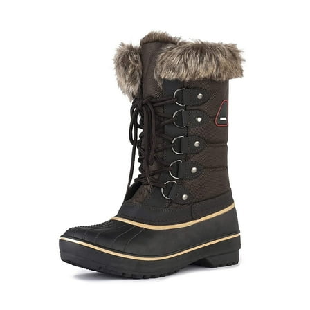 Dream Pairs Women Winter Mid Calf insulation Waterproof Faux Snow Boots