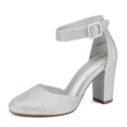 thumbnail image 1 of Dream Pairs Women's Ankle Strap Close Toe Chunky High Heel Pump Dress Shoes, 1 of 5