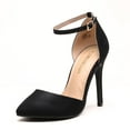 thumbnail image 1 of BURUDANI Women's Ankle Strap High Heel Pointed Toe Stilettos Wedding Dress Pumps Shoes, 1 of 6