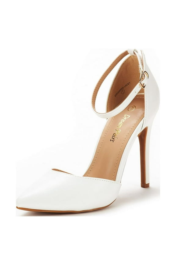 Women's Ankle Strap High Heel Pointed Toe Stilettos Wedding Dress Pumps Shoes OPPOINTED_LACEY