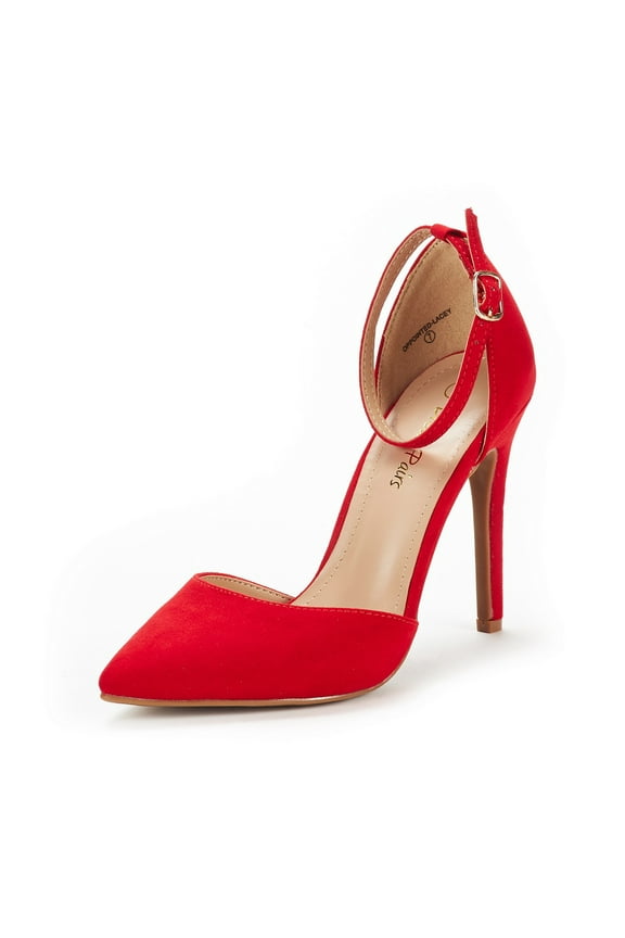 Women's Ankle Strap High Heel Pointed Toe Stilettos Wedding Dress Pumps Shoes OPPOINTED_LACEY