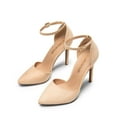 thumbnail image 1 of BURUDANI Women's Ankle Strap High Heel Pointed Toe Stilettos Wedding Dress Pumps Shoes, 1 of 6