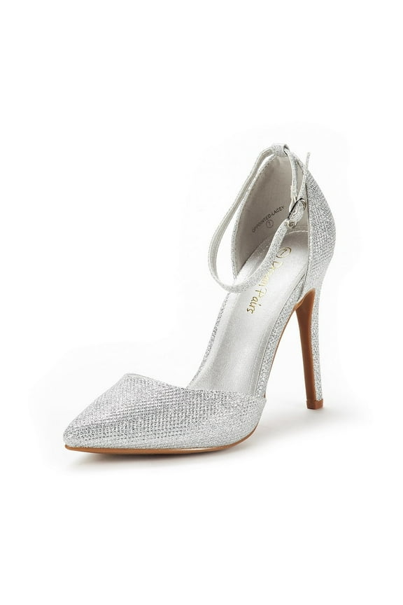 Women's Ankle Strap High Heel Pointed Toe Stilettos Wedding Dress Pumps Shoes