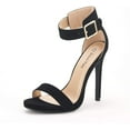 thumbnail image 1 of BURUDANI Women's Ankle Strap Open Toe Stilettos High Heel Sandals Party Dress Black/Nubuck Size 7, 1 of 4