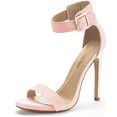 thumbnail image 1 of BURUDANI Women's Ankle Strap Open Toe Stilettos High Heel Sandals Party Dress Pink/Suede Size 11, 1 of 4