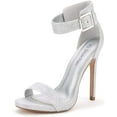 thumbnail image 1 of Dream Pairs Women's Ankle Strap Open Toe Stilettos High Heel Sandals Party Dress Elegantee_N Silver/Glitter Size 5, 1 of 4