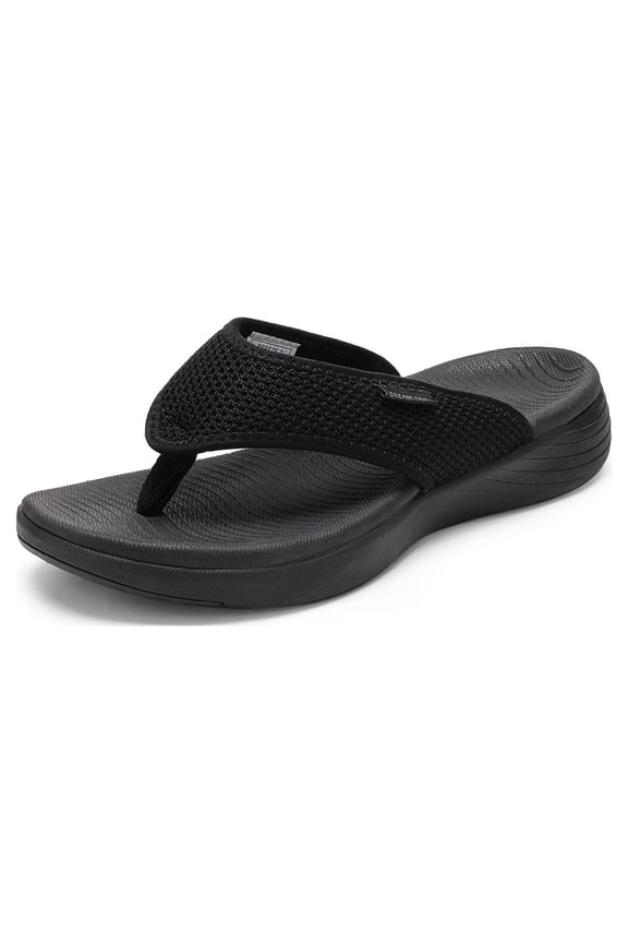 Women's Arch Support Soft Cushion Flip Flops Thong Sandals Slippers BREEZE-2 BLACK Size 8