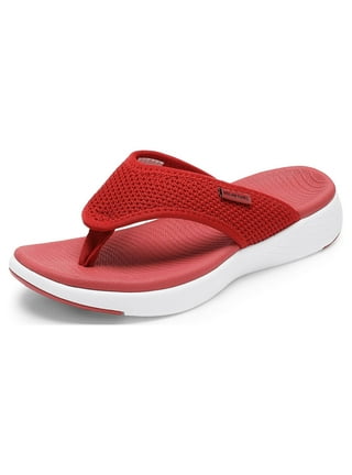 Flip Flops Slide Sandals for Women, Comfortable Arch Support Flip Flops  Wedge Thong Sandals Slippers Casual Dressy Wide Width Beaches Shower  Shoes,Red,43 (Color : Apricot, Size : 38) price in UAE