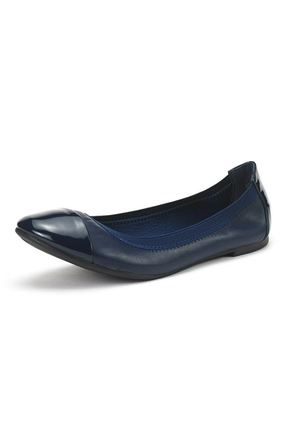 Women's Ballerina Ballet Flats Classic Pointed Toe Slip On Shoes SOLE-FLEX NAVY Size 7.5
