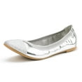 thumbnail image 1 of Dream Pairs Women's Ballerina Ballet Flats Classic Pointed Toe Slip On Shoes SOLE-FLEX SILVER Size 6, 1 of 5