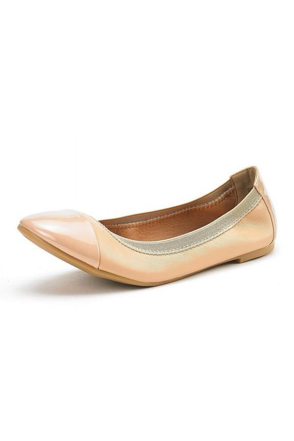 Women's Ballerina Ballet Flats Classic Pointed Toe Slip On Shoes Sole-Flex Nude Size 9