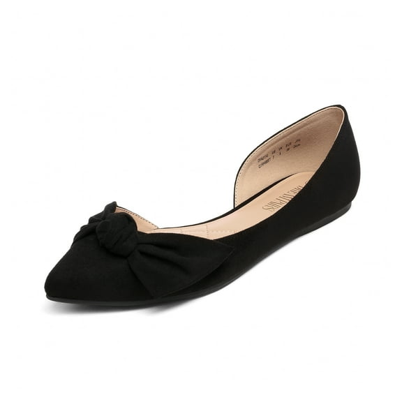 Dream Pairs Women's Ballet Flats Comfortable Pointed Toe Dressy Bow Cute Flats Shoes DFA2110-NEW