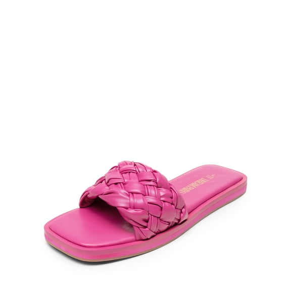 Dream Pairs Women’s Braided Slide Sandals Square Open Toe Slip On Cute Flat Summer Slides
