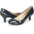 thumbnail image 1 of Dream Pairs Women's Bridal Wedding Party Low Heel Pump Shoes Luvly Navy/Pat Size 12, 1 of 6