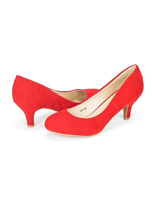 Women's Bridal Wedding Party Low Heel Pump Shoes Luvly Red Size 9.5