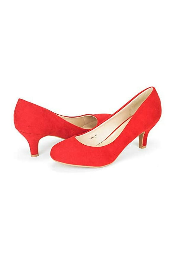 Women's Bridal Wedding Party Low Heel Pump Shoes Luvly Red Size 9
