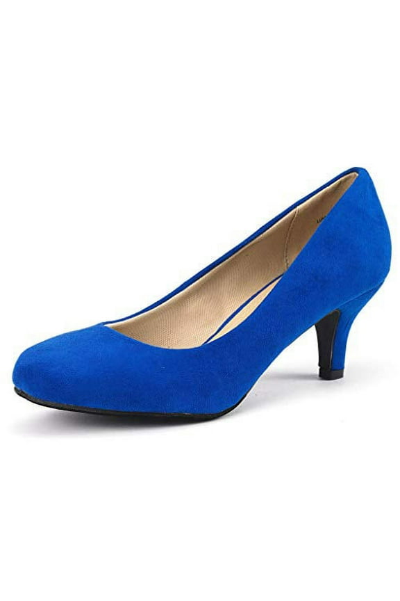 Women's Bridal Wedding Party Low Heel Pump Shoes Luvly Royal/Blue Size 7