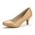 thumbnail image 1 of Dream Pairs Women's Bridal Wedding Party Low Heel Pump Shoes Luvly Taupe/Pu Size 7, 1 of 6