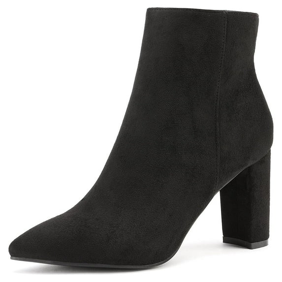 Dream Pairs Women's Casual Chunky High Heel Ankle Booties Party Dress Shoes SIANNA-1 BLACK Size 5
