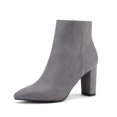 thumbnail image 1 of Dream Pairs Women's Casual Chunky High Heel Ankle Booties Party Dress Shoes SIANNA-1 LIGHT/GREY Size 9, 1 of 5