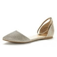 thumbnail image 1 of Dream Pairs Women's Casual D'Orsay Pointed Plain Ballet Comfort Soft Slip On Flats Shoes GOLD/GLITTER FLAPOINTED-NEW size 5, 1 of 4