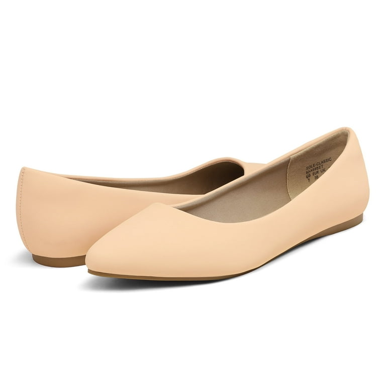 BURUDANI Women s Casual Pointed Toe Ballet Comfort Soft Slip On Flats Shoes Walmart