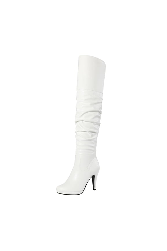 Women's Chunky Heel Boots HIGHPLAT Thigh-High Style