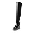 thumbnail image 1 of Dream Pairs Women's Chunky High Heels Platform Over The Knee Boots Square Toe Fall Y2K Gogo Long Design, 1 of 7