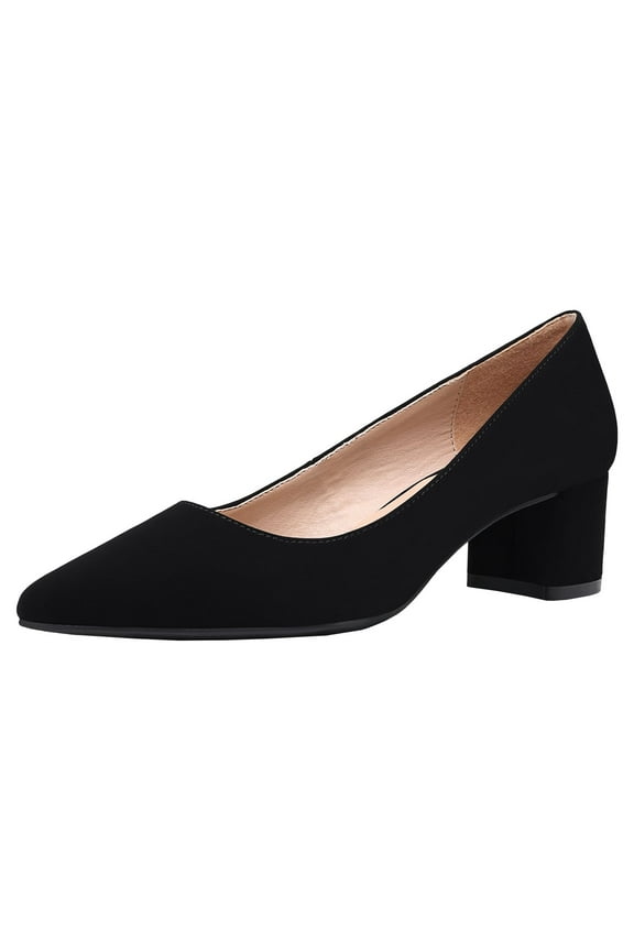 Women’s Chunky Low Block Heels Closed Toe Dress Pumps Shoes DPU212