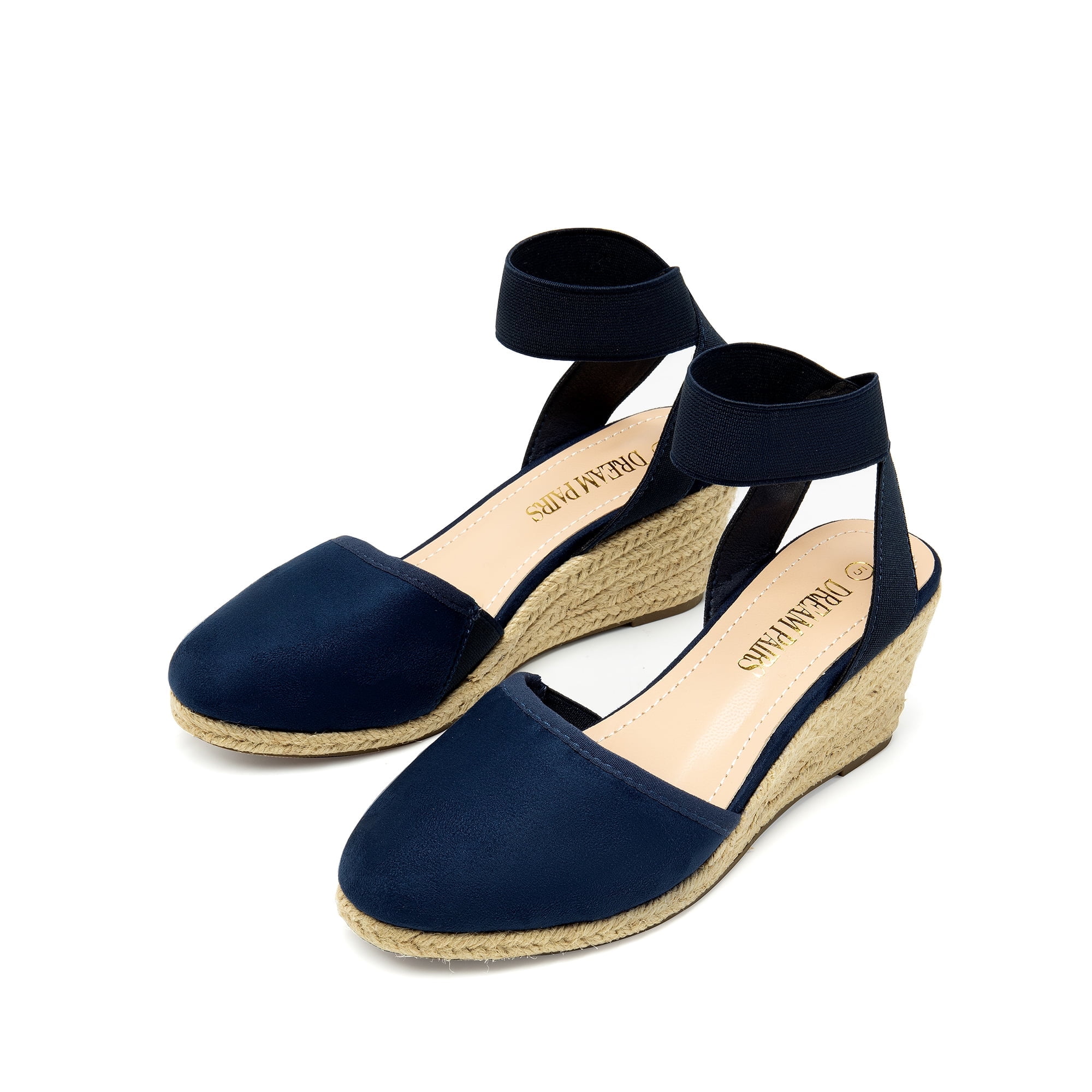 Navy suede wedge sandals hot sale
