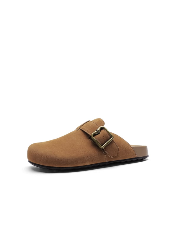 Women Clogs Comfortable Lightweight Suede Mules with Soft Footbed