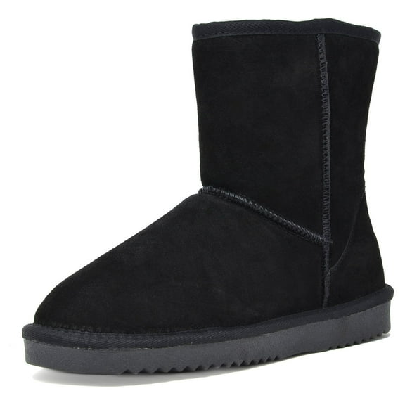 Dream Pairs Women's Comfort Suede Mid Calf Warm Winter Snow Boots Shorty_New Black Size 9
