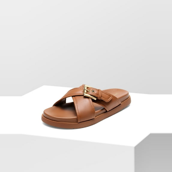 Dream Pairs Women's Cross-Strap Anti-Slip Flat Sandals, Comfortable Casual Shoes for Daily Runs