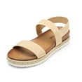 thumbnail image 1 of Dream Pairs Women's Elastic Ankle Strap Open Toe Espadrille Platform Sandals ROSAN NUDE Size 11, 1 of 5