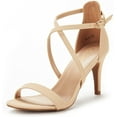 thumbnail image 1 of Dream Pairs Women's Fashion Ankle Strap Stilettos Open Toe Sandals Pump Heel Sandals DOLCE NUDE/NUBUCK Size 5.5, 1 of 5