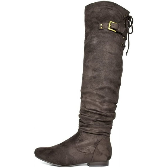 Dream Pairs Women's Fashion Casual Over The Knee Pull On Slouchy Boots COLBY BROWN Size 11