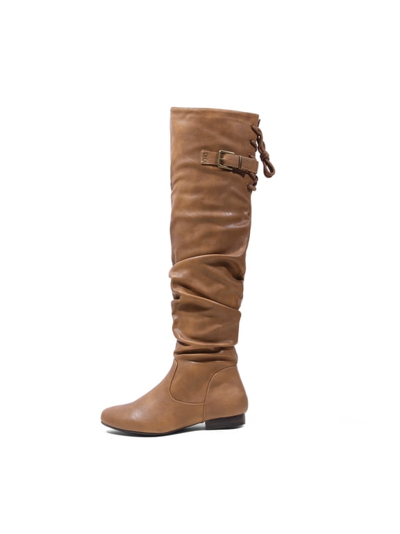 Women's Fashion Casual Over The Knee Pull On Slouchy Boots