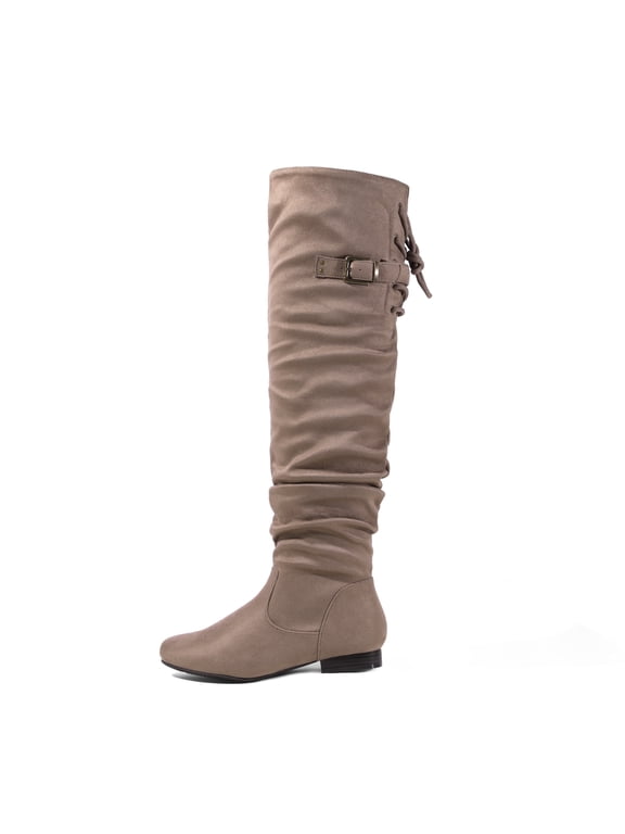 Women's Fashion Casual Over The Knee Pull On Slouchy Boots