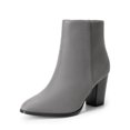 thumbnail image 1 of BURUDANI Women Chunky Block-Heel Ankle Booties Side-Zip Comfort for Office, Date & Street Style, 1 of 7