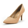 thumbnail image 1 of Dream Pairs Women's Fashion Comfort Pointed Toe Stilettos Pump Shoes Slip On Low Heel Dress Shoes KUCCI NUDE/SUEDE Size 6.5, 1 of 5