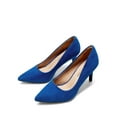 thumbnail image 1 of BURUDANI Women's Fashion Comfort Pointed Toe Stilettos Pump Shoes Slip On Low Heel Dress Shoes ROYAL/BLUE Size 6.5, 1 of 5