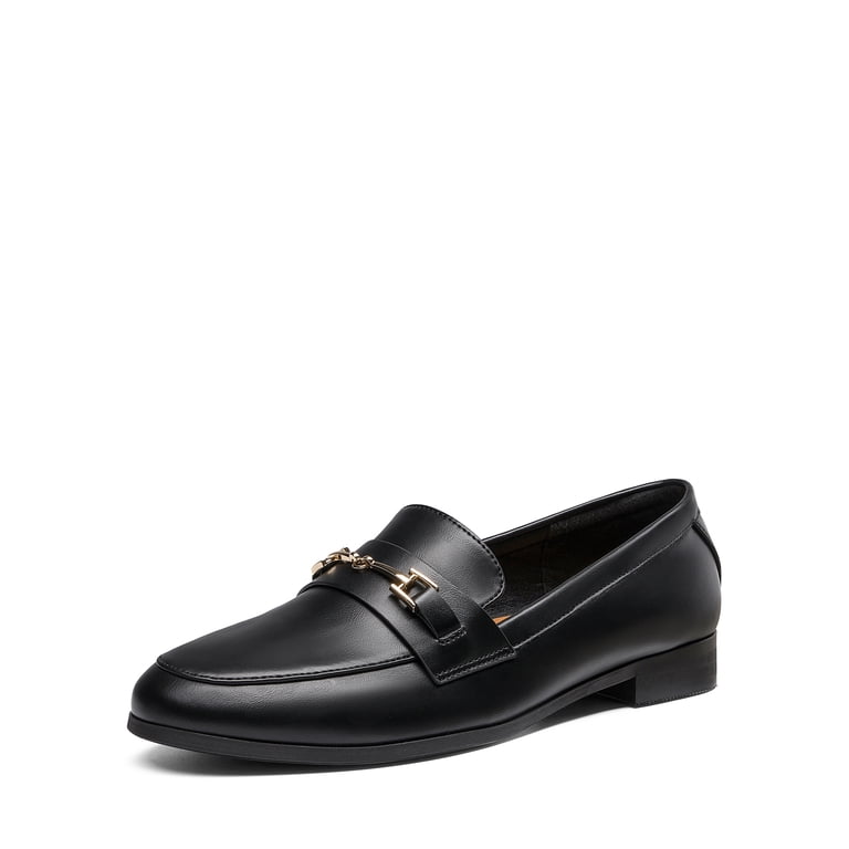 Leather loafers size 9 black Kelsi Dagger Lens All Black Leather Wide Width Loafers  main image 4