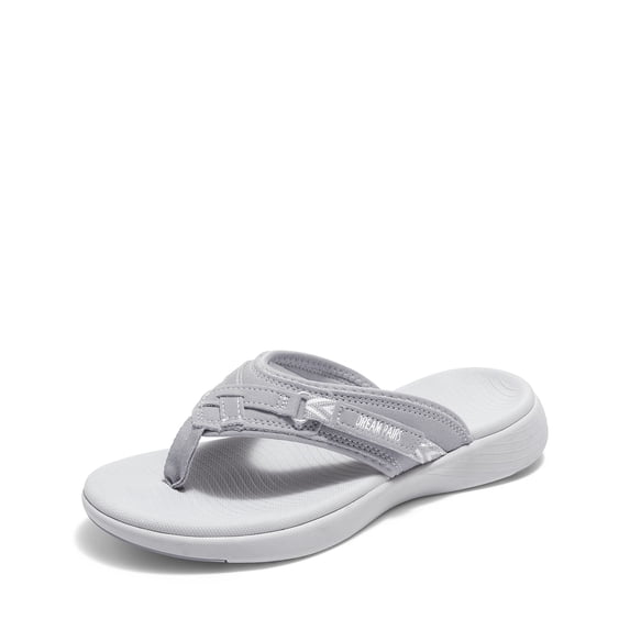 DREAM PAIRS Women'S Fashion Flip Flops Comfort Arch Support Soft Cushion Sandals Slippers Grey Size 10